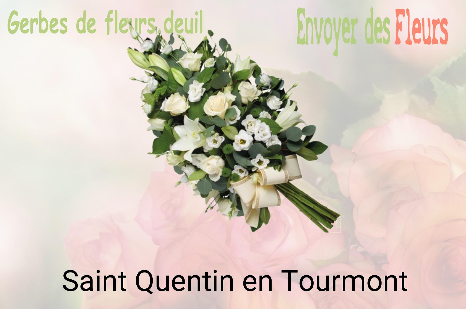 Gerbe de fleurs de deuil livrée à Saint-Quentin-en-Tourmont